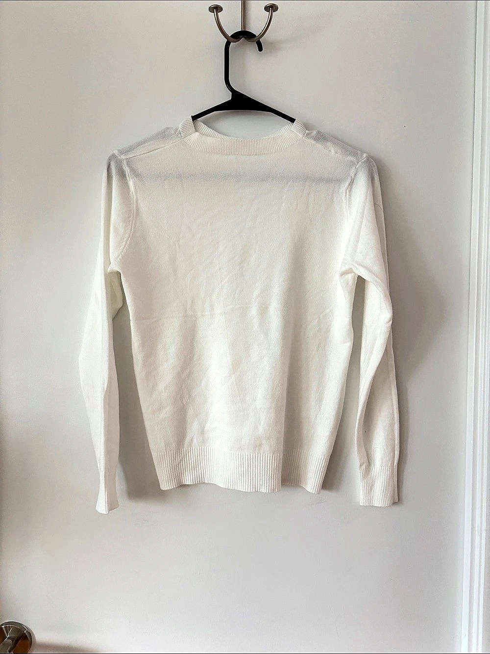 Crew Neck Sweater in White Like New